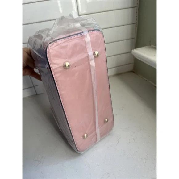 ZZMY Colorblock Handbag Handle Crossbody Bag Gold Hardware purse Blue Pink - Picture 7 of 7